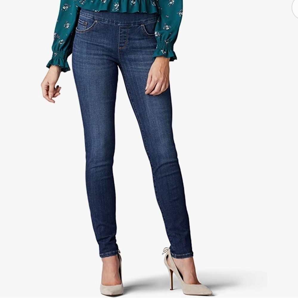 Lee Plus slim fit skinny leg mid rise sculpting jeans blue Sz 28W medium‎